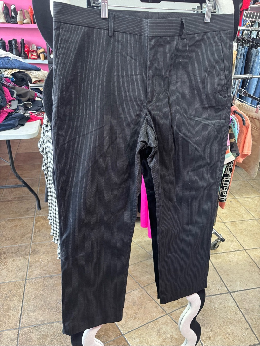 Express Men's Black Pinstriped Dress Pants